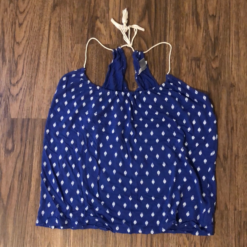 Old Navy blue tank with rope neck detail, S